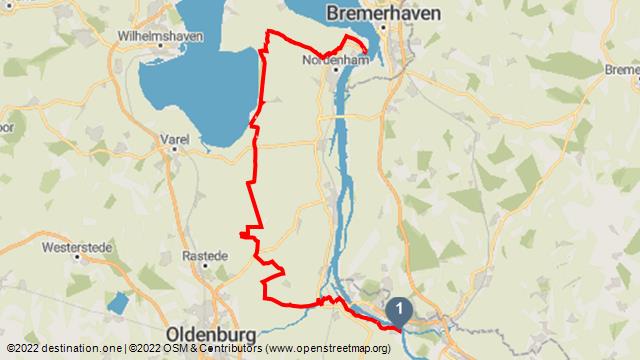 Tourenkarte: Alternative - Radwanderweg „Vom Teufelsmoor zum Wattenmeer“ - Nordenham-Lemwerder