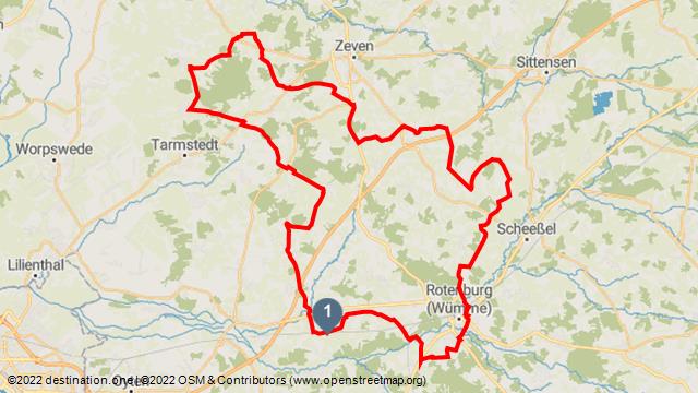Tourenkarte: Westschleife - Rennradtour bei Sottrum