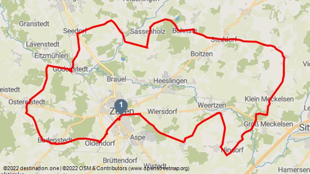 Tourenkarte:  Ostschleifchen - Rennradtour bei Zeven