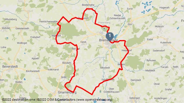 Tourenkarte: Nordschleifchen - Rennradtour bei Bremervörde